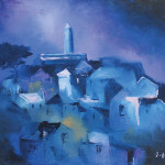 Rovinj noću, 25x21 cm, oil on canvas, 2007. 25x21 cm, oil on canvas