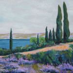Pathway with cypresses, 50×40 cm, oil on canvas, 2013.