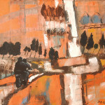 Motor u narančastom krajoliku, 60x50 cm, oil on canvas, 2007. 60x50 cm, oil on canvas