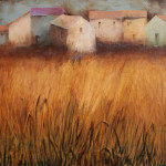 Kuće u polju, 110x90 cm, oil on canvas 