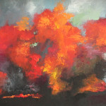 Fire, oil on wood, 80x44cm, 2012.