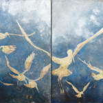 Herons, 100×60 cm, oil on canvas, diptych, 2014. Caplje