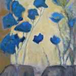 Blue flowers, 60×80 cm, mixed media and oil on canvas, 2016. Blue flowers