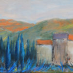 Village, 20×50 cm, oil on canvas, 2016. Village