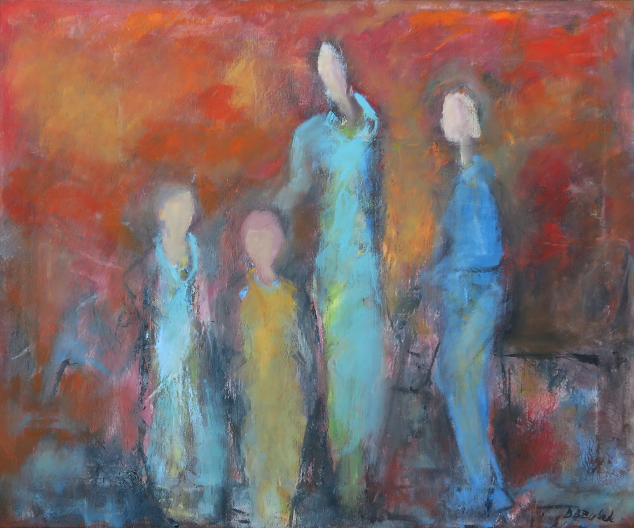 Four figures, 60x50 cm, oil on canvas, 2019.
