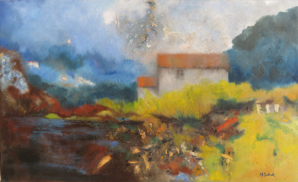 Kuća u šumi, oil on canvas, 100x60 cm, 2019.