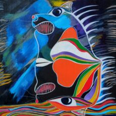 Reflection, 100×100 cm acrylic on canvas