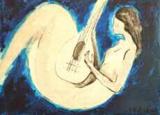 Lute, 25×18 cm acrylic on canvas