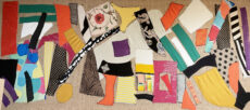 Composition III, 120x50 cm textile on canvas